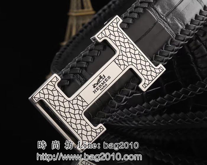 愛馬仕HERMES 海外代購最熱系列 鴕鳥皮紋 高端男士皮帶 HHG1668